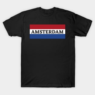 Amsterdam City in Dutch Flag T-Shirt